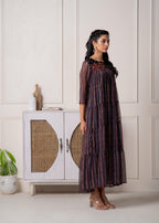 Juniper Blue Printed Tiered Dress With Detailed Yoke - Distacart