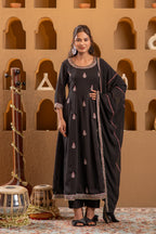 Juniper Midnight Muse Kurta Pant And Dupatta Set - Distacart
