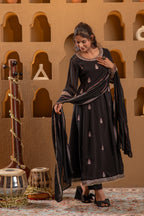 Juniper Midnight Muse Kurta Pant And Dupatta Set - Distacart