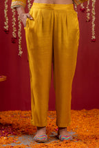 Juniper Mustard Magic Anarkali Kurta Pant And Dupatta Set - Distacart