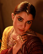 Juniper Mustard Nylon Flared Kurta Pant And Dupatta Set With Zari, Mirror, Thread & Sequin Work - Distacart