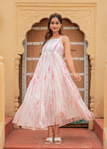 Juniper Women'S Pink & White Tie-Dye Tiered Cotton Long Dress - Distacart