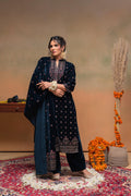 Juniper Teal Embroidered Straight Kurta Set With Dupatta - Distacart