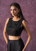 Juniper Black Midnight Muse Embellished Crop Top - Distacart