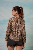 Juniper Lamora Leopard Print Button-Down Shirt - Distacart