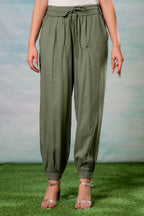 Juniper Lamora Women? Olive Green Drawstring Jogger Pants - Distacart
