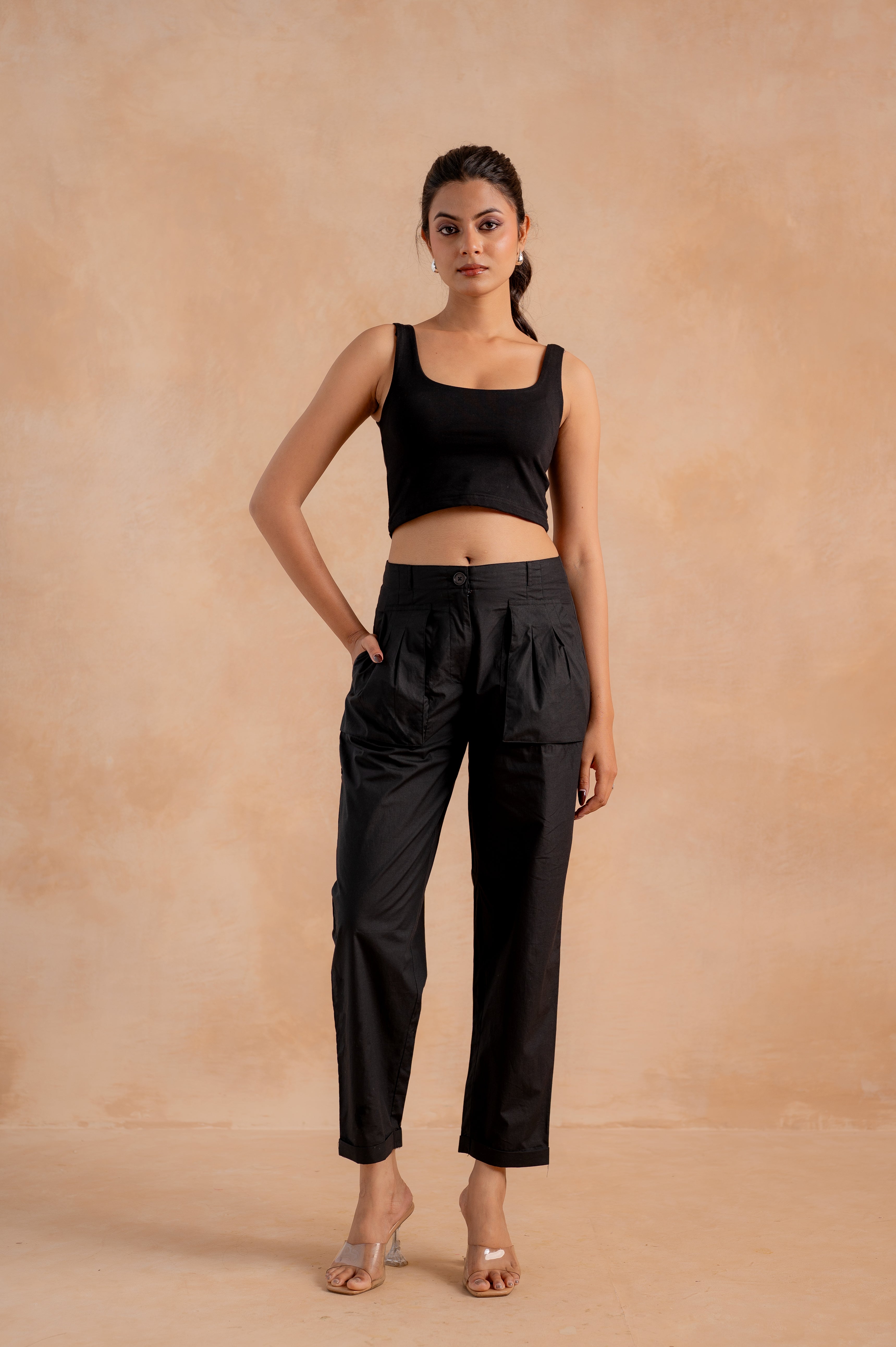 Juniper Lamora Women? Black Straight-Fit Utility Pants - Distacart