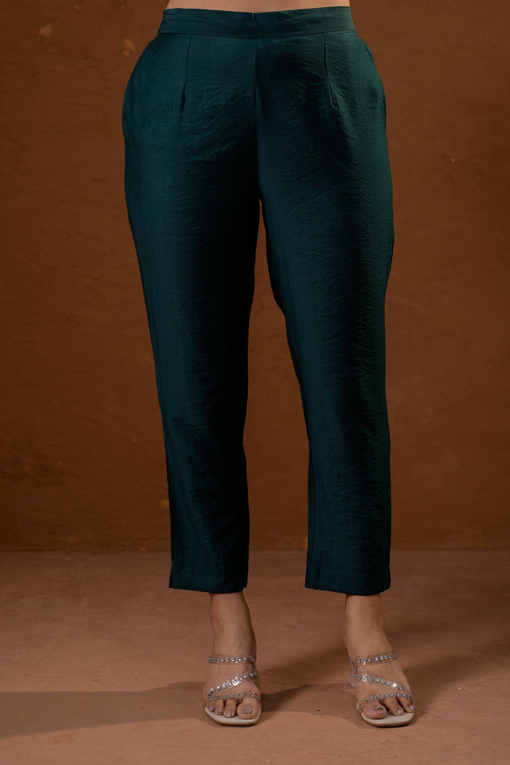 Juniper Green Foil-Print Straight Kurta Set With Pant & Ornate Dupatta - Distacart