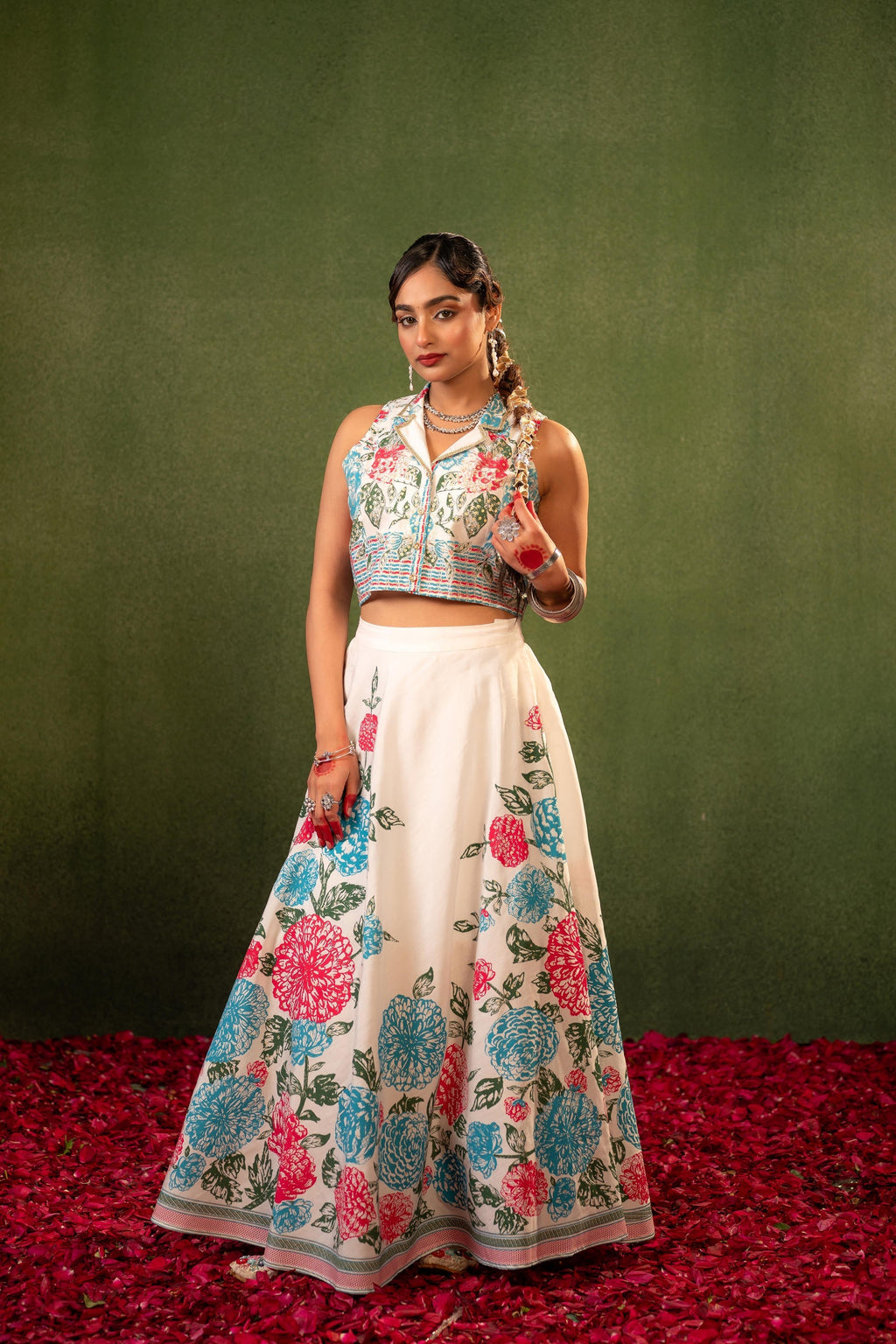 Juniper Contemporary Printed Top Skirt Set