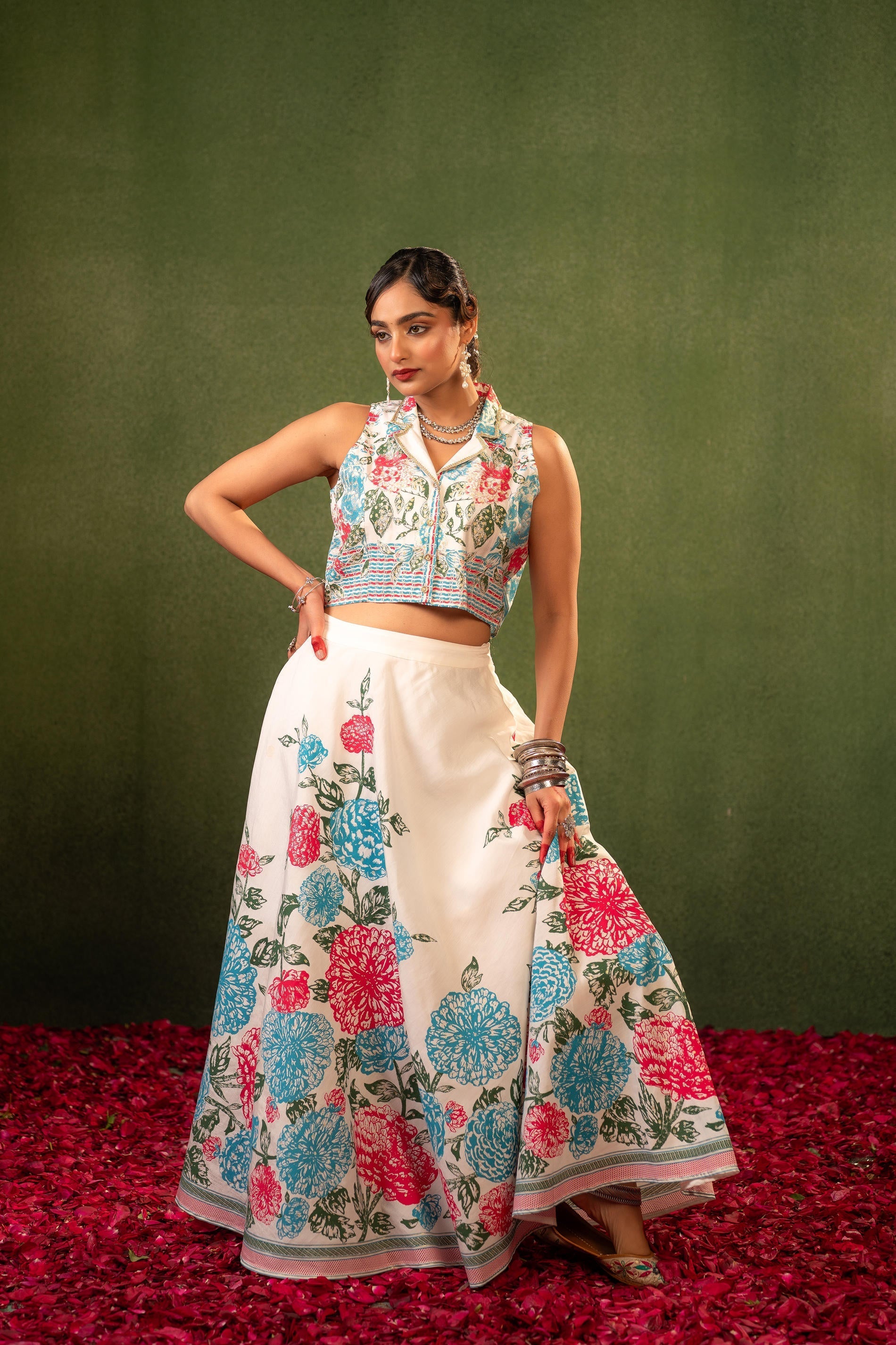 Juniper Contemporary Printed Top Skirt Set
