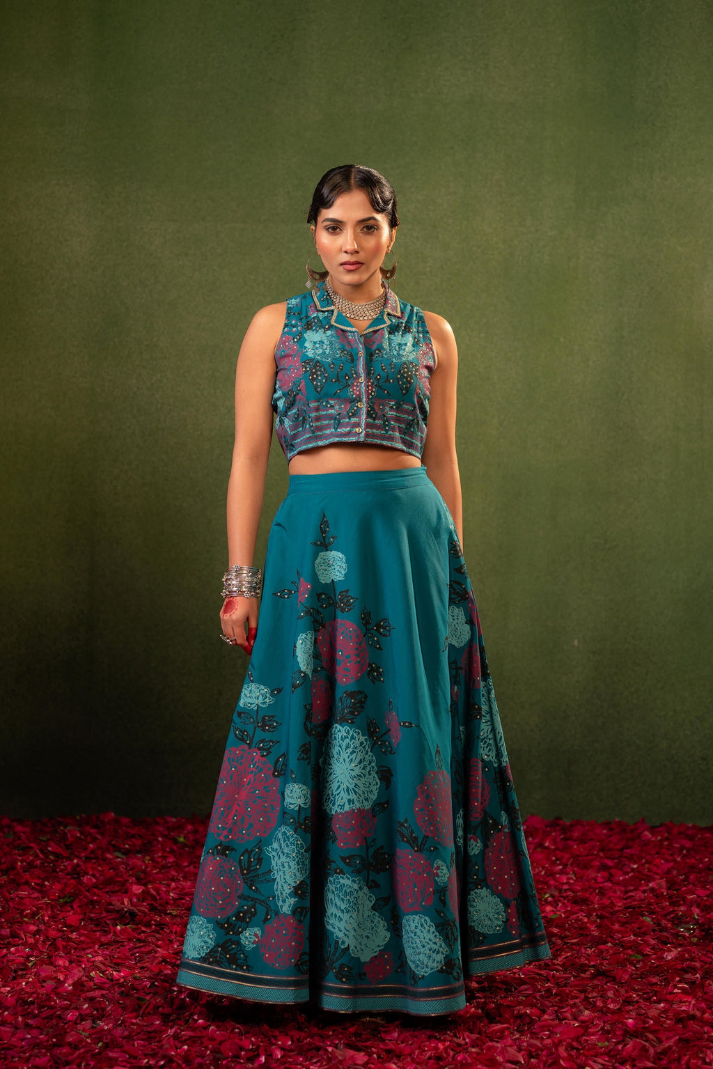 Juniper Contemporary Printed Top Skirt Set