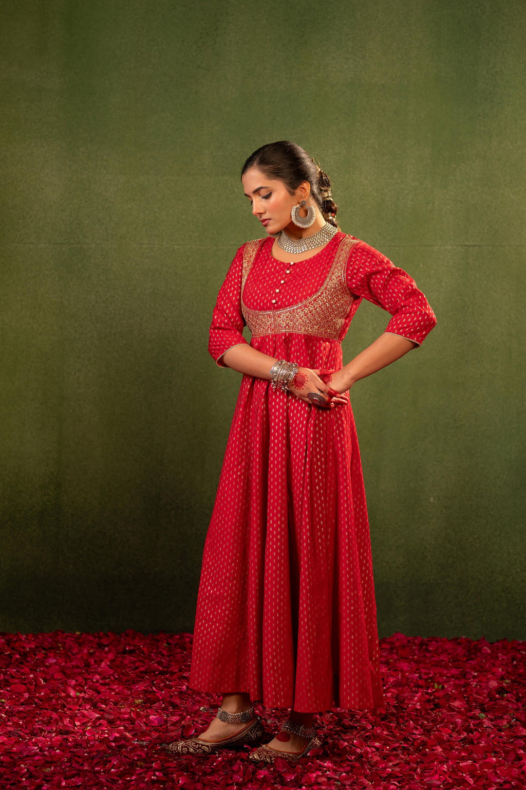 Juniper Gulnaar Riwaayat Maroon Anarkali Dress - Distacart