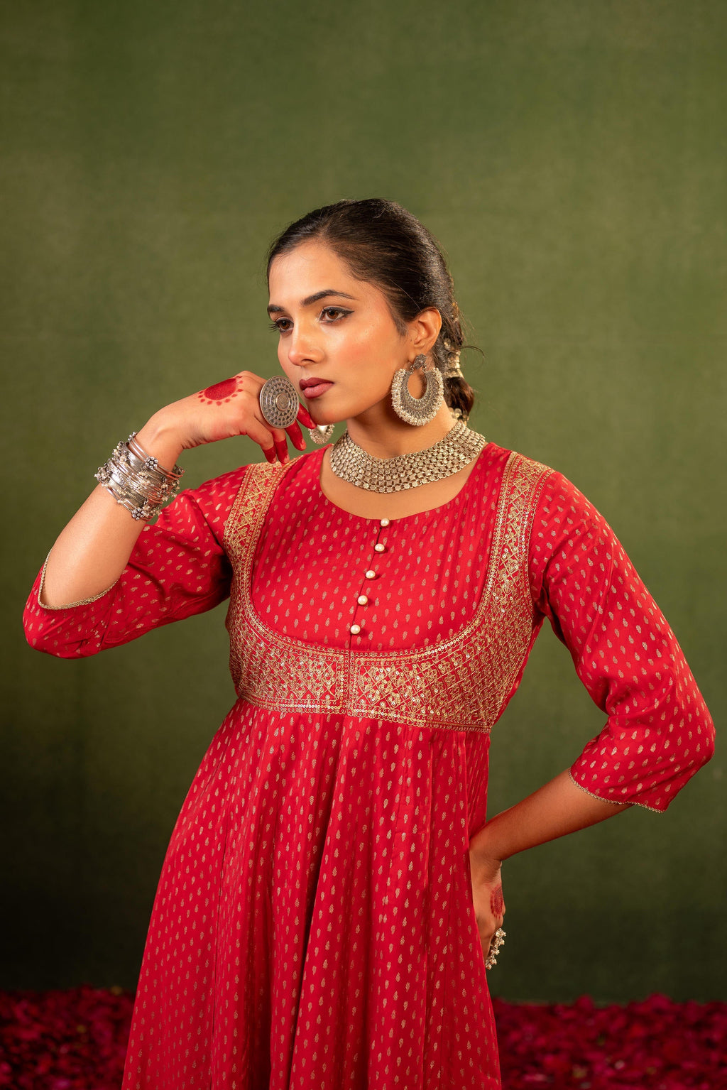Juniper Gulnaar Riwaayat Maroon Anarkali Dress - Distacart