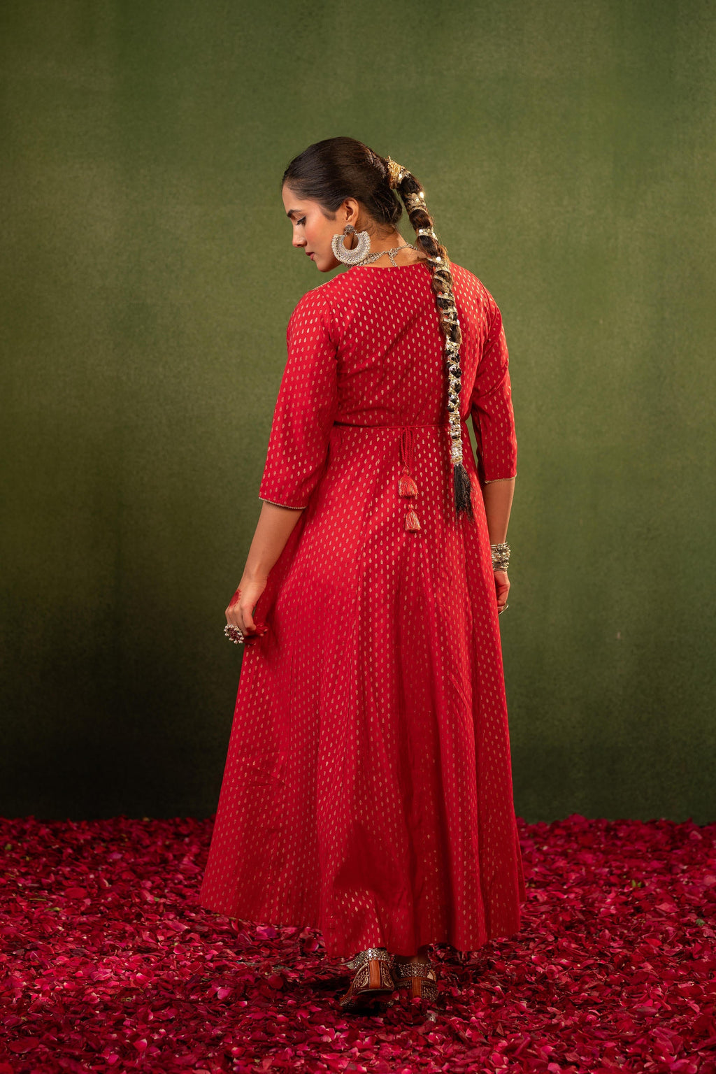 Juniper Gulnaar Riwaayat Maroon Anarkali Dress - Distacart
