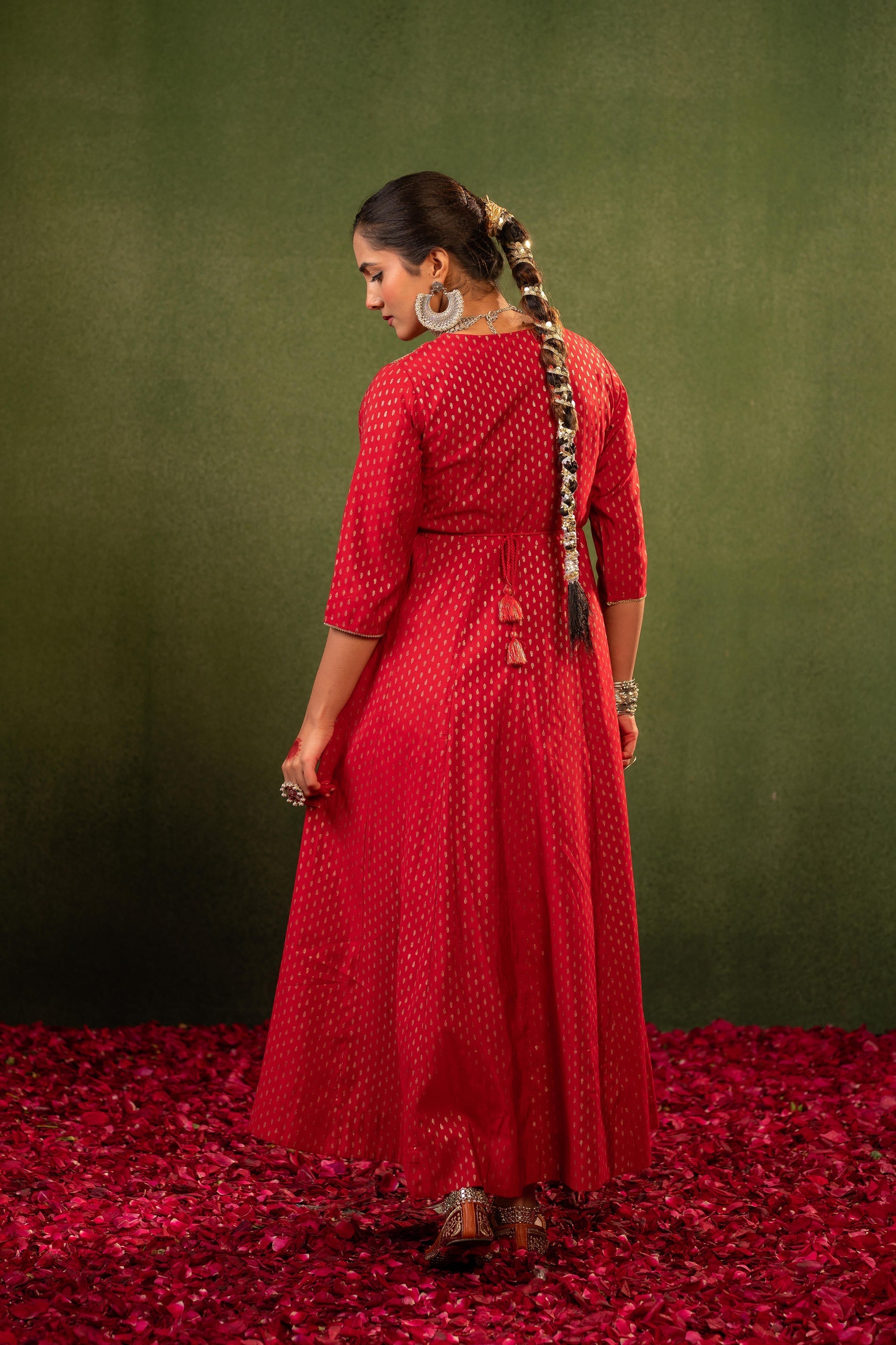 Juniper Gulnaar Riwaayat Maroon Anarkali Dress - Distacart