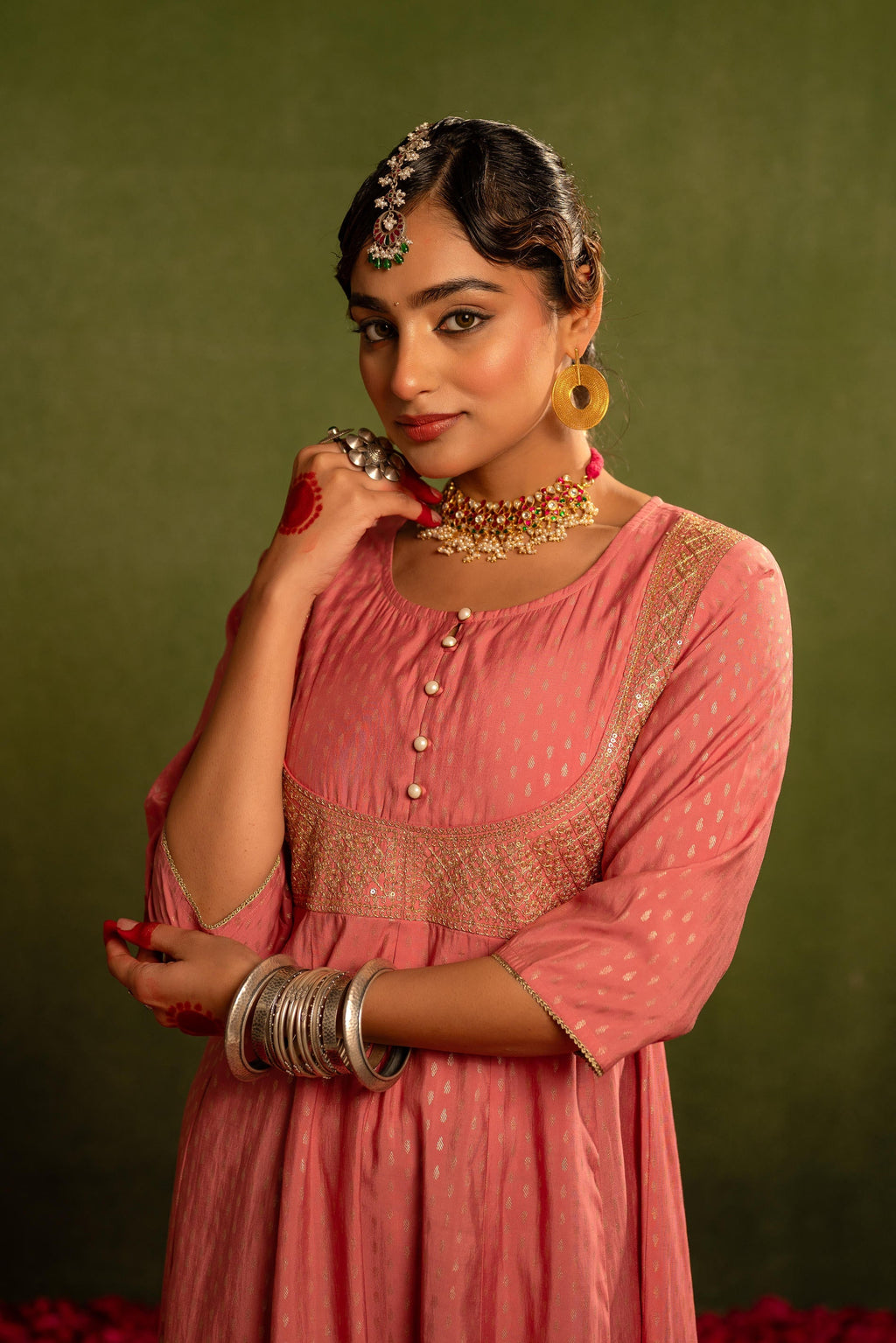 Juniper Gulnaar Riwaayat Pink Anarkali Dress - Distacart
