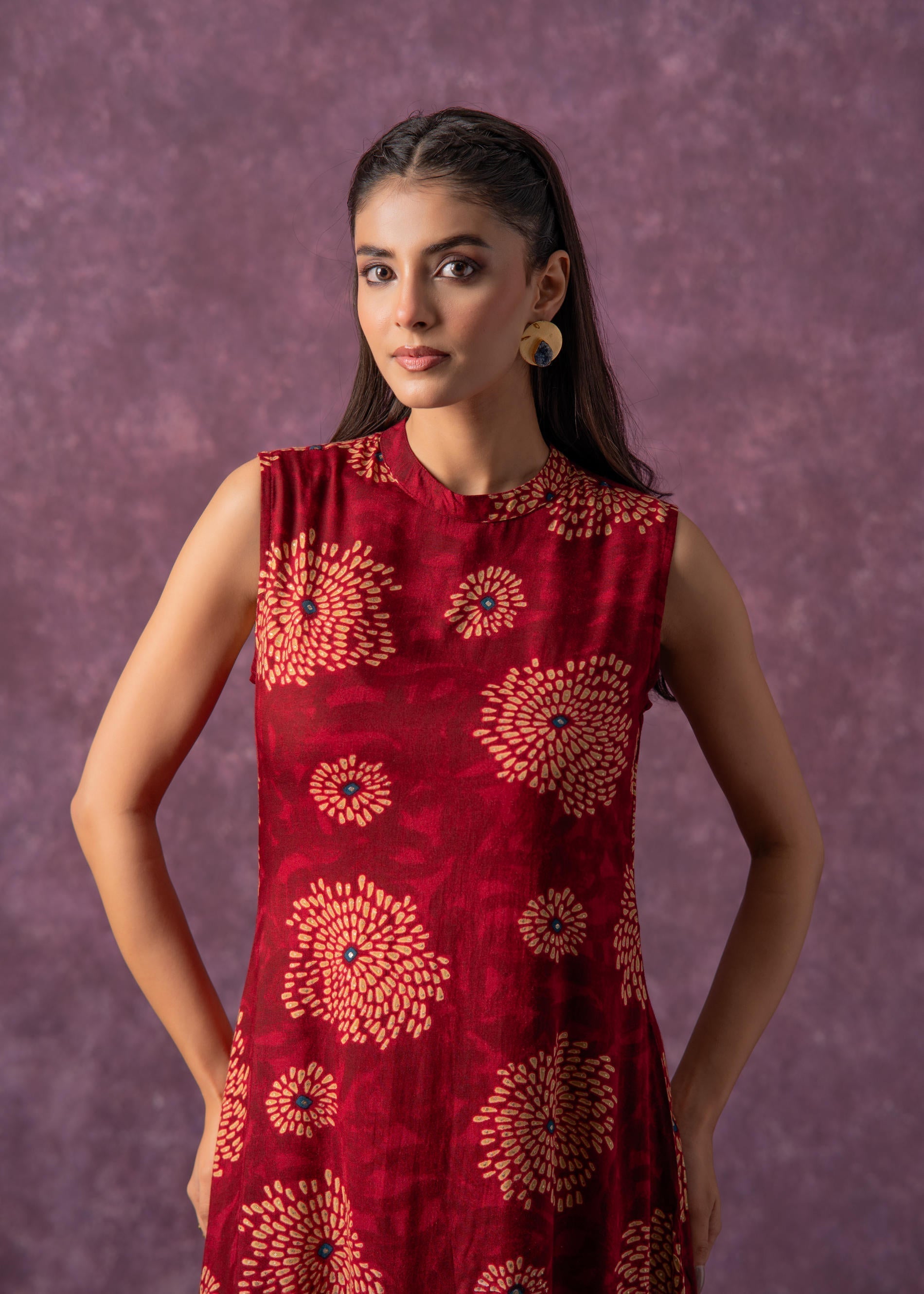 Juniper Women's Fuchsia Floral Printed Kurta With Pant Set - Distacart