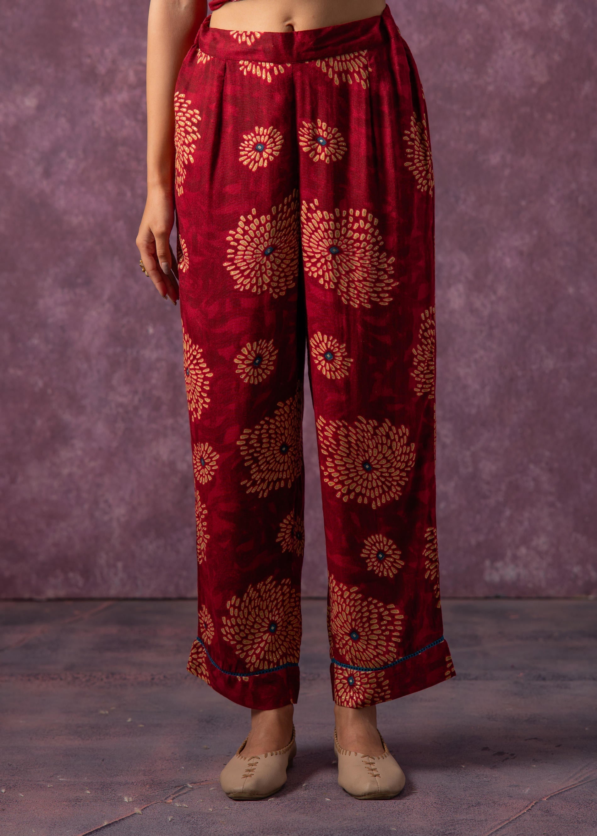 Juniper Women's Fuchsia Floral Printed Kurta With Pant Set - Distacart