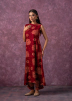 Juniper Women's Fuchsia Floral Printed Kurta With Pant Set - Distacart