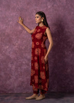 Juniper Women's Fuchsia Floral Printed Kurta With Pant Set - Distacart