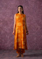 Juniper Women'S Mustard Floral Printed Kurta With Pant Set - Distacart