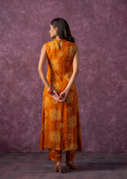 Juniper Women'S Mustard Floral Printed Kurta With Pant Set - Distacart
