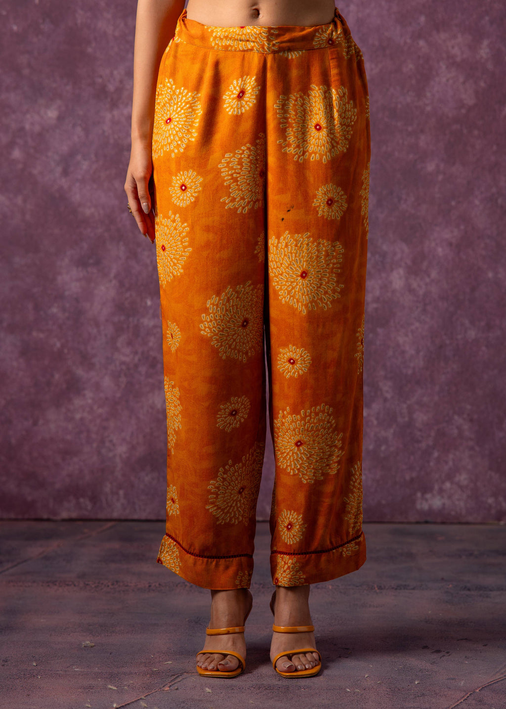 Juniper Women'S Mustard Floral Printed Kurta With Pant Set - Distacart