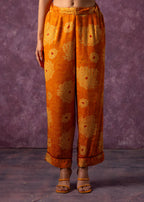 Juniper Women'S Mustard Floral Printed Kurta With Pant Set - Distacart