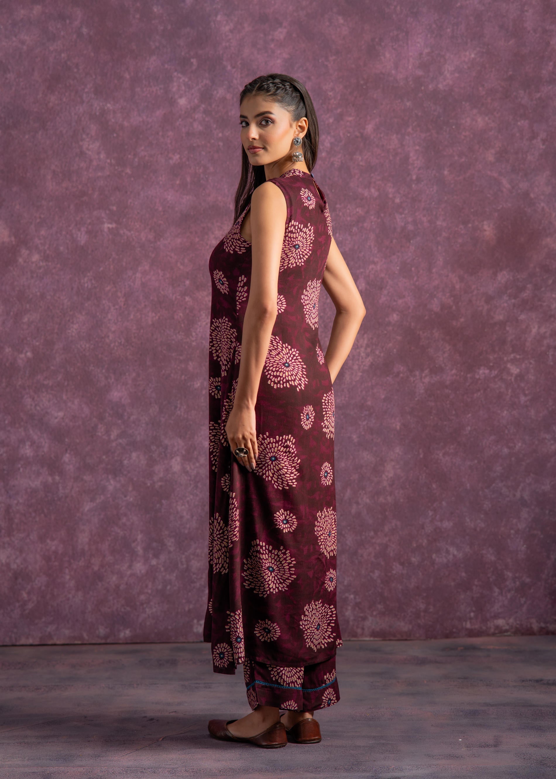 Juniper Women'S Purple Floral Printed Kurta With Pant Set - Distacart