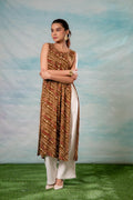 Juniper Women'S Brown Ethnic Motif Printed Sleeveless Kurta - Distacart