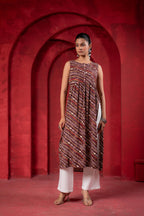 Juniper Women'S Pink Ethnic Motif Printed Sleeveless Kurta - Distacart