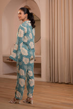 Juniper Women'S Mint Floral Printed Co-Ord Set With Button Details - Distacart