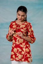 Juniper Pink Floral Printed Viscose Tunic