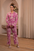 Juniper Purple Floral Printed Co-Ord Set With Button Details - Distacart