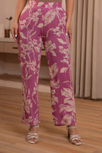Juniper Purple Floral Printed Co-Ord Set With Button Details - Distacart