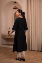 Juniper Black Noir Kashida Kurta - Distacart