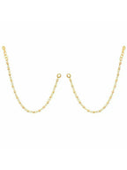 NVR Pearl Studded Classic Gold-Polished 1 Line Ear Chain Ear Cuff