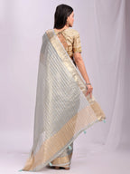 Shree Shyam Fashion Organza Sky Blue Saree - Distacart