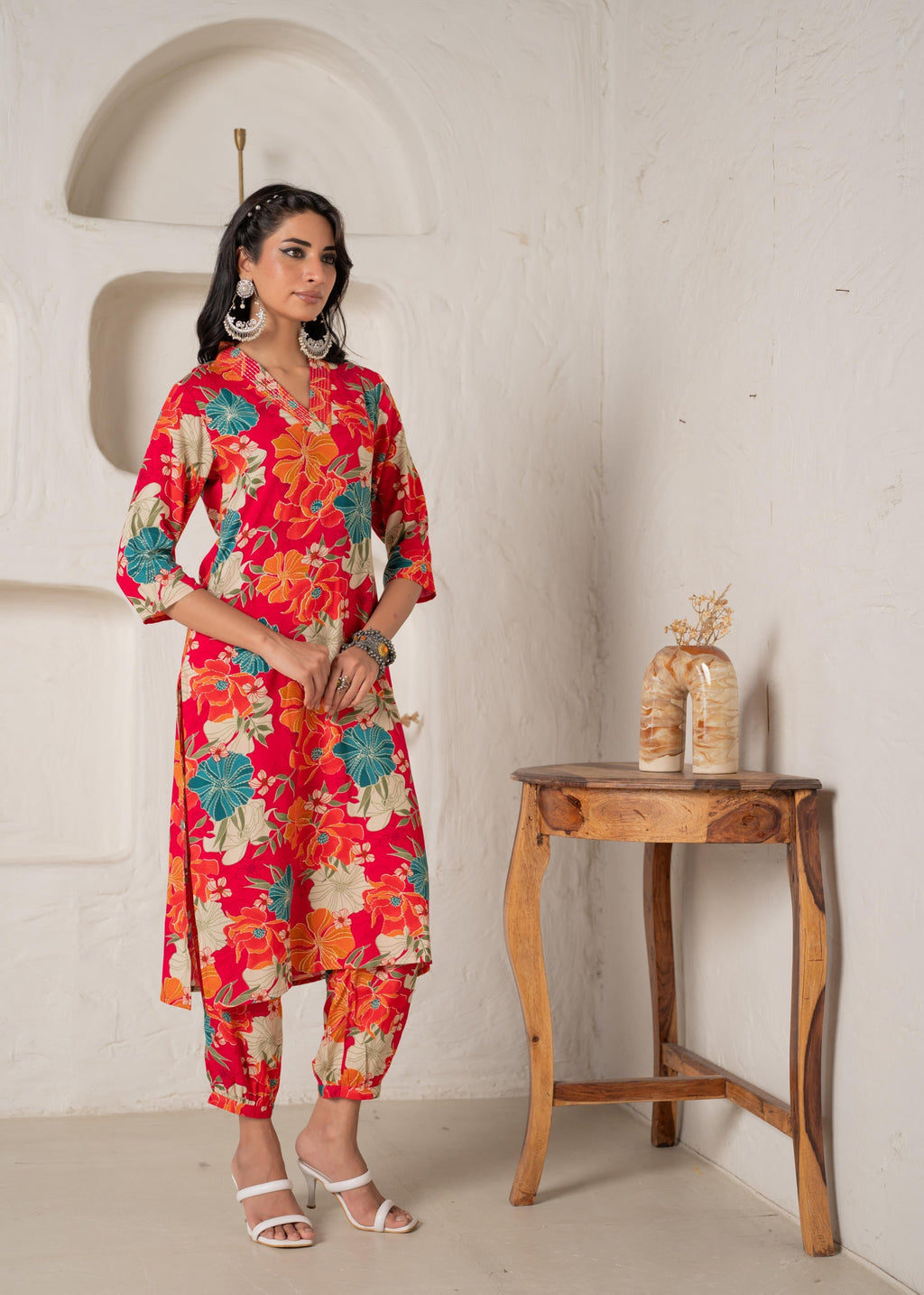 Juniper Floral Printed Straight Kurta Set - Distacart