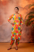 Juniper Sunflora Bloom Printed Kurta Set - Distacart