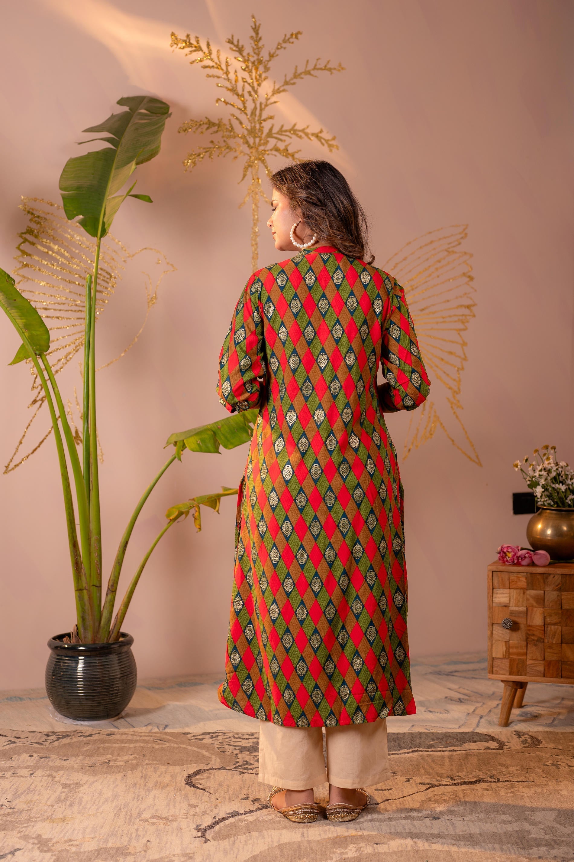 Juniper Geometric Printed Straight Kurta - Distacart