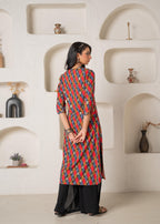 Juniper Geometric Printed Straight Kurta - Distacart