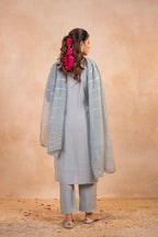 Juniper Grey Serenity Embroidered Suit Set - Distacart