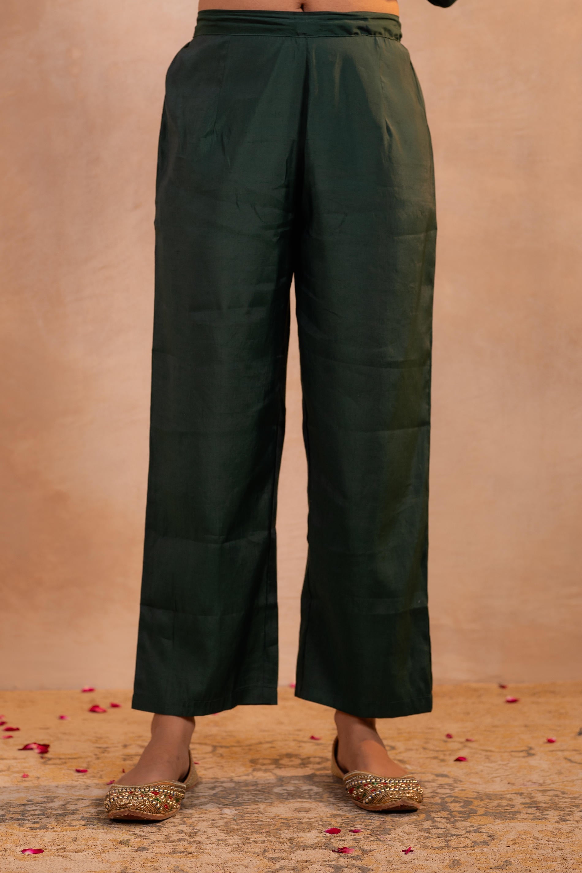 Juniper Bottle Green Serenity Embroidered Suit Set - Distacart