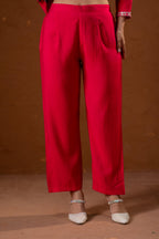 Juniper Fuchsia Zari Embroidered Straight Kurta Set With Matching Pant & Dupatta - Distacart