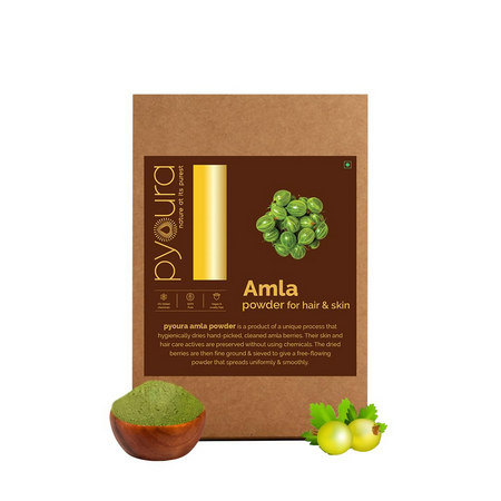 Pyoura Pure Amla Powder 100% Natural Hygienically Dried Mask For Hair Growth & Healthy Scalp