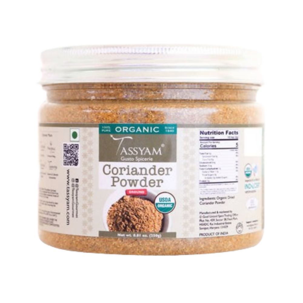 Tassyam Organics Certified 100% Organic Coriander Seeds Powder - Distacart