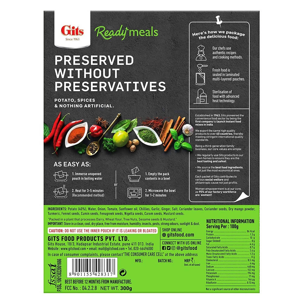 Gits Ready Meals Heat & Eat Aloo Raswala