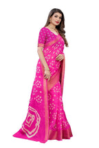 Vamika Pink Color Linen Jari Border Saree