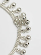 NVR Women Set of 2 Silver Plated Ghunguru Beaded Anklet